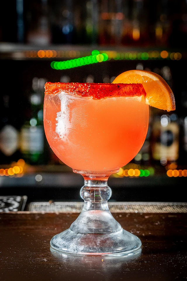 Strawberry margarita at the bar