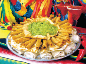 Party tray platter of mexican food